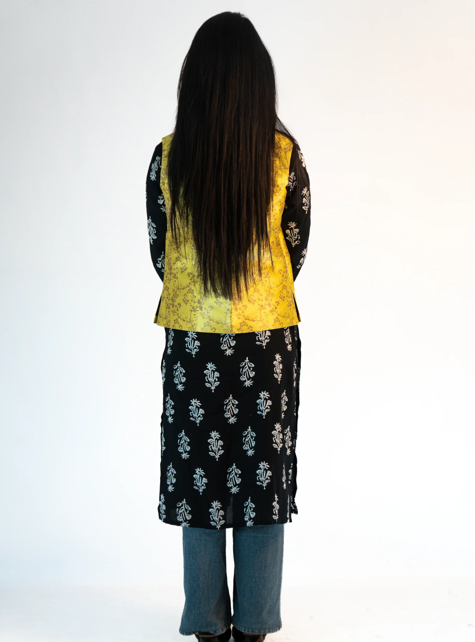 Women’s Festive Brocade Sadri – Mustard Gold