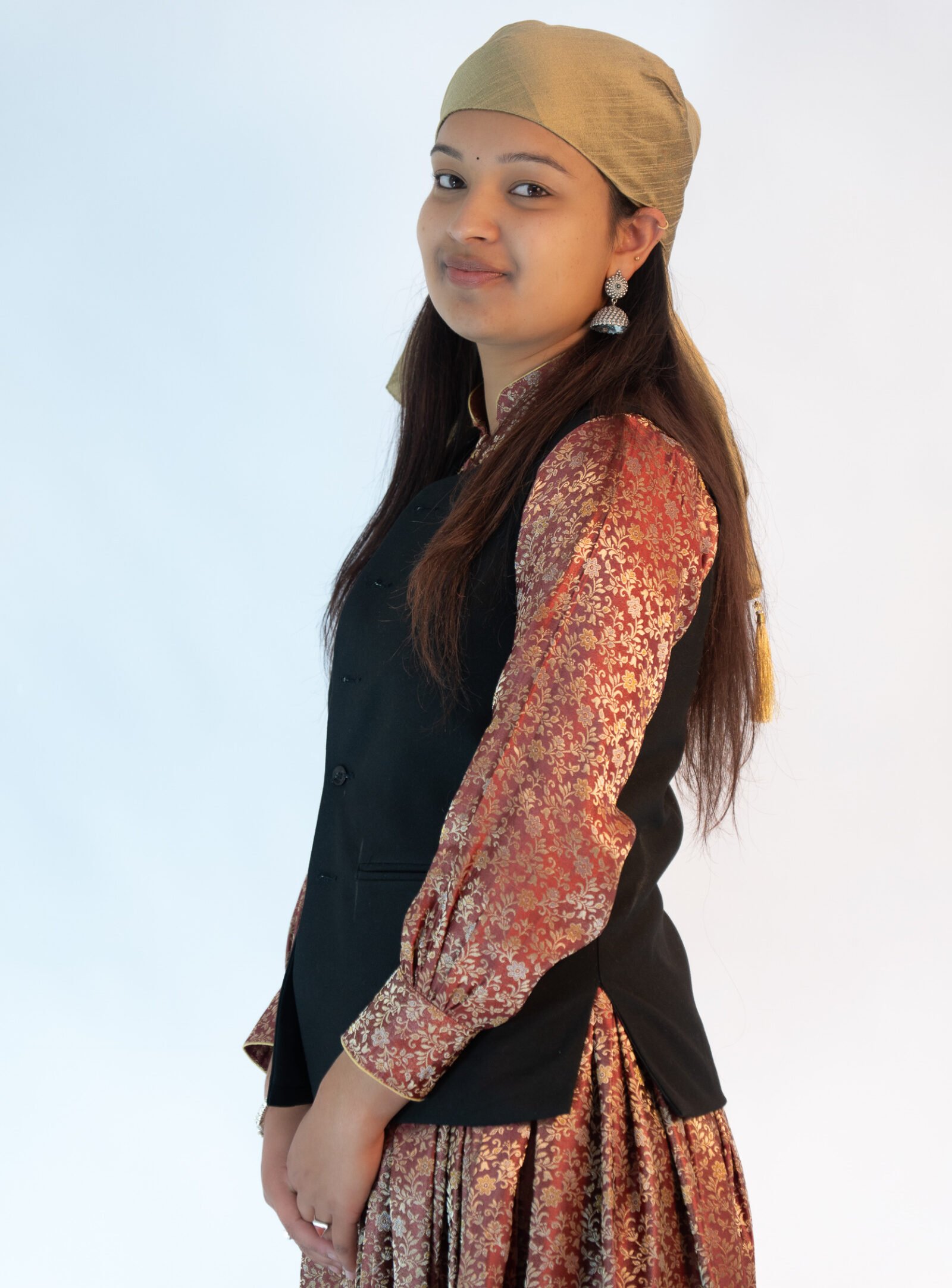 Women’s Classic Sadri – Midnight Black Pashmina Blend