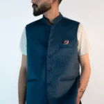Men’s Classic Himachali Sadri – Teal Ocean
