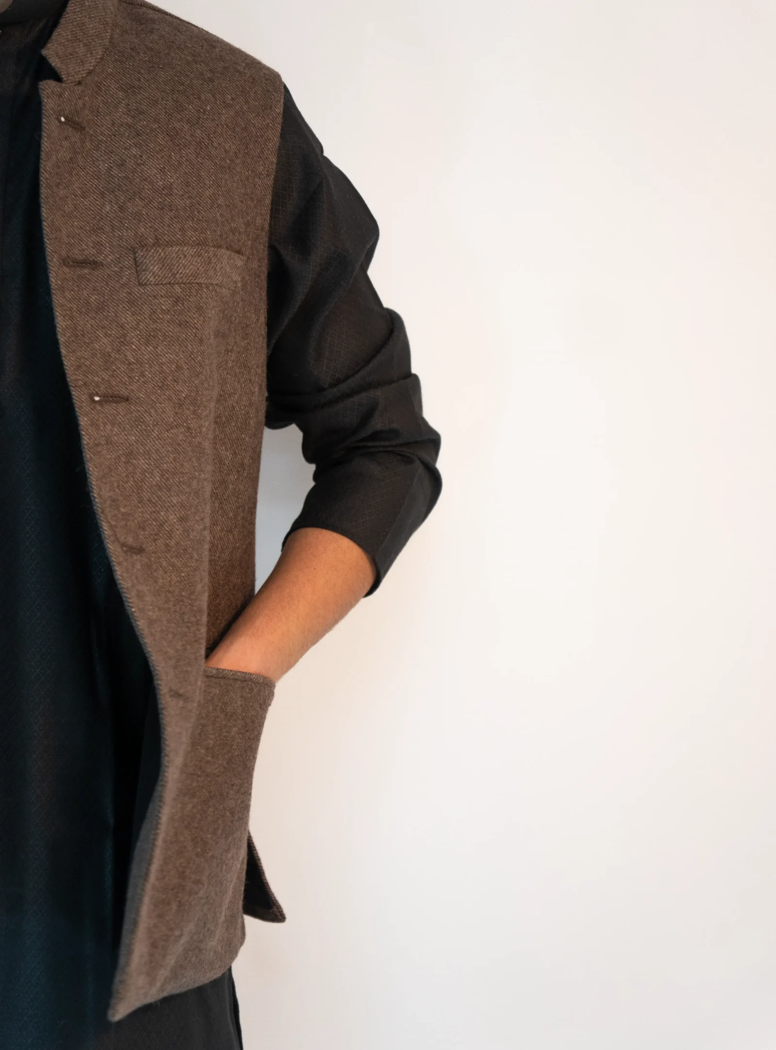 Men's Heritage Himachali Sadri – Walnut Brown