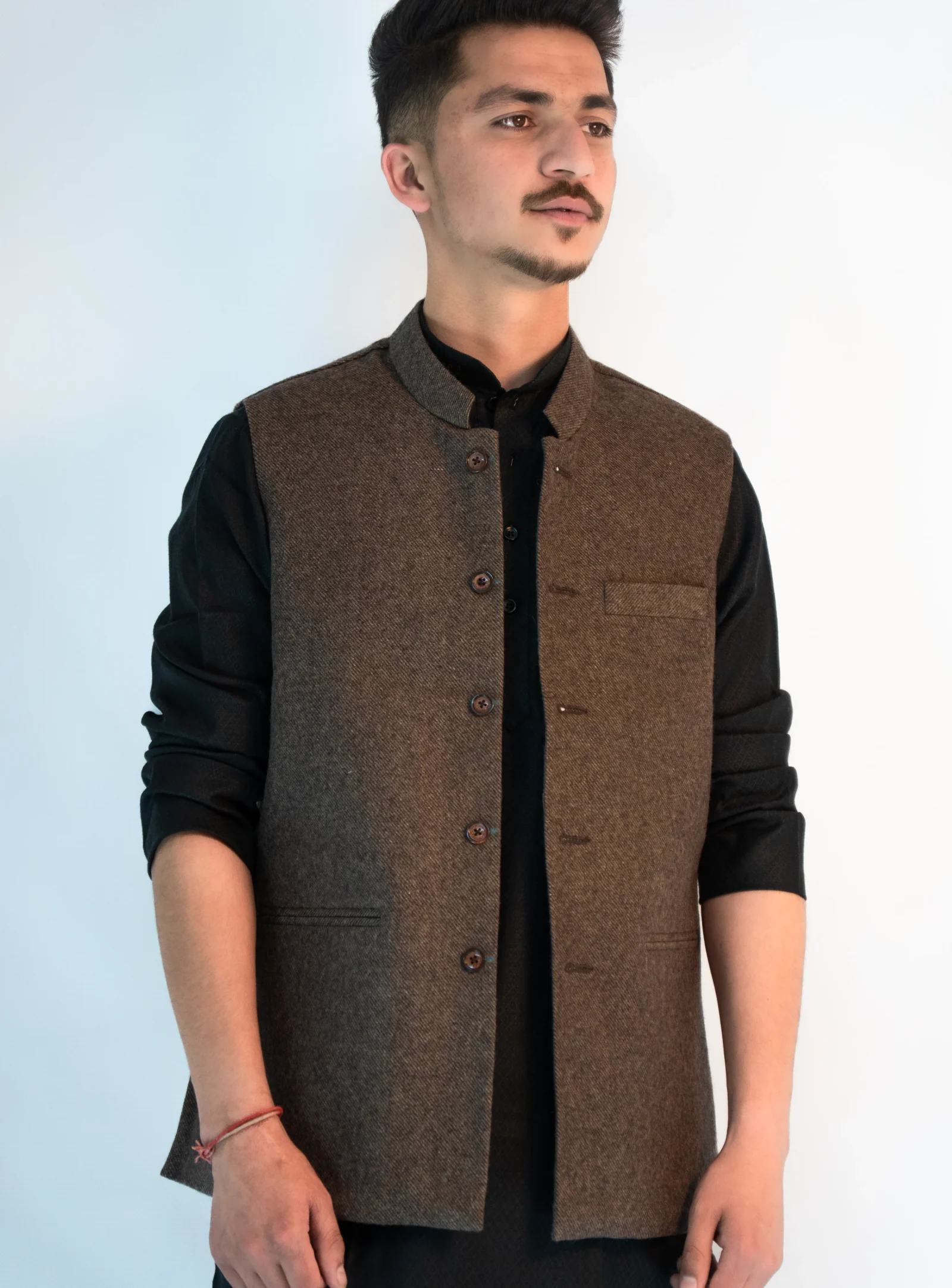 Men's Heritage Himachali Sadri – Walnut Brown