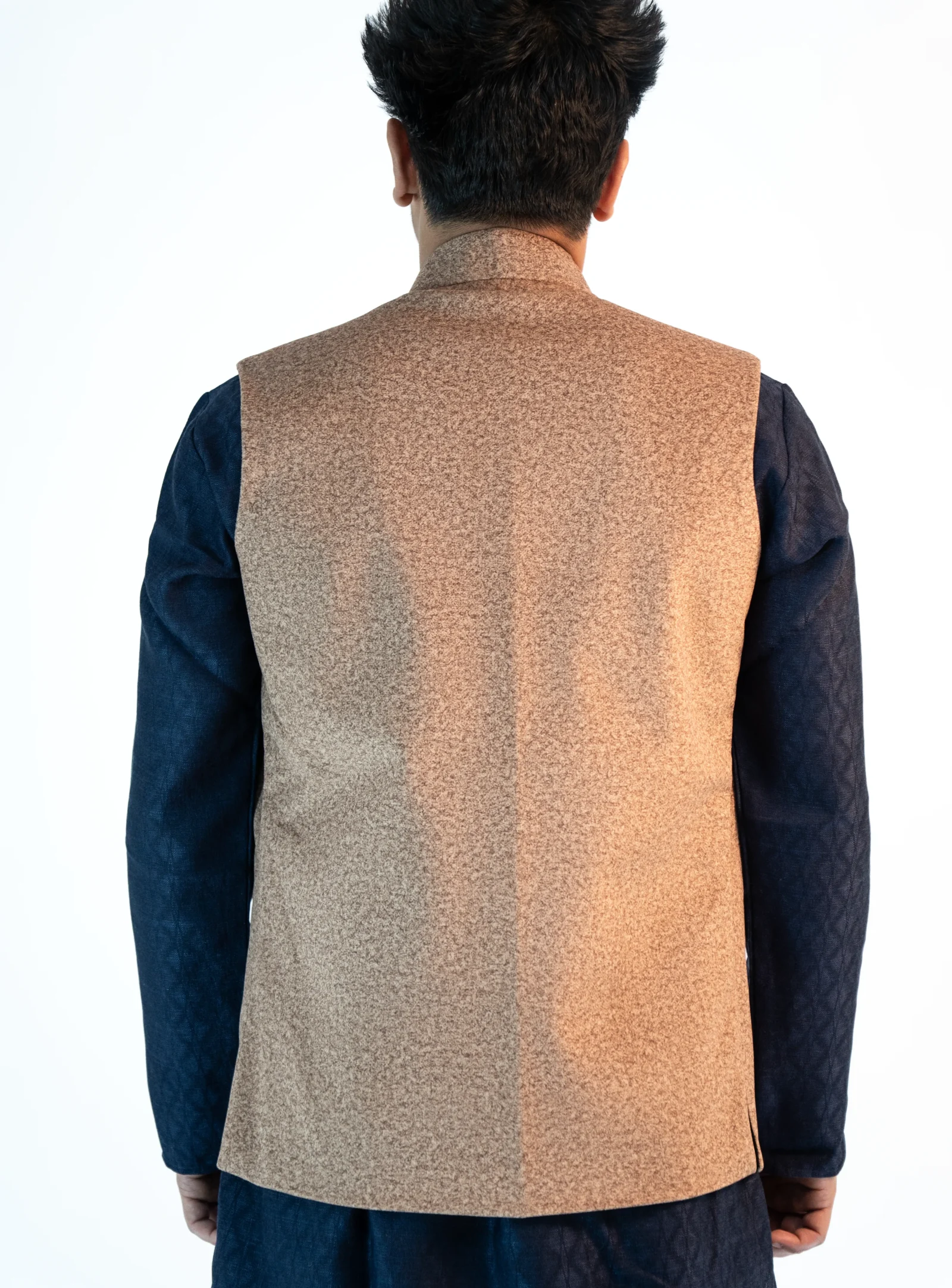 Men’s Himachali Sadri – Sandstone Beige Martin Fabric