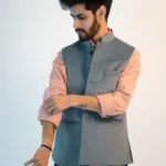 Men’s Minimalist Sadri – Ash Blue Martin Fabric