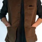 Men’s Rustic Pahadi Sadri – Chestnut Brown