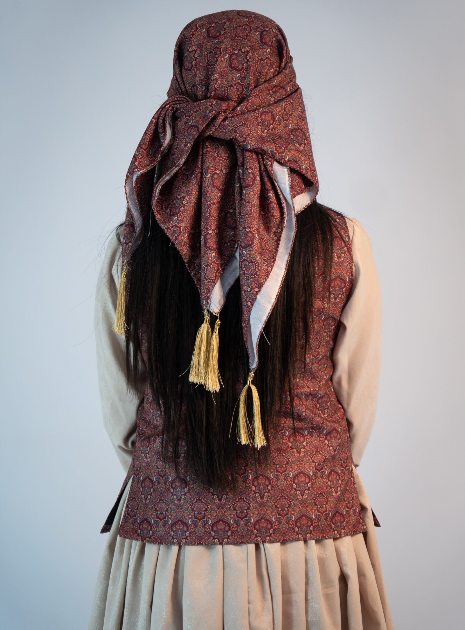 Women Pashmina Maroon Himachal Sadri - Dhattu combo