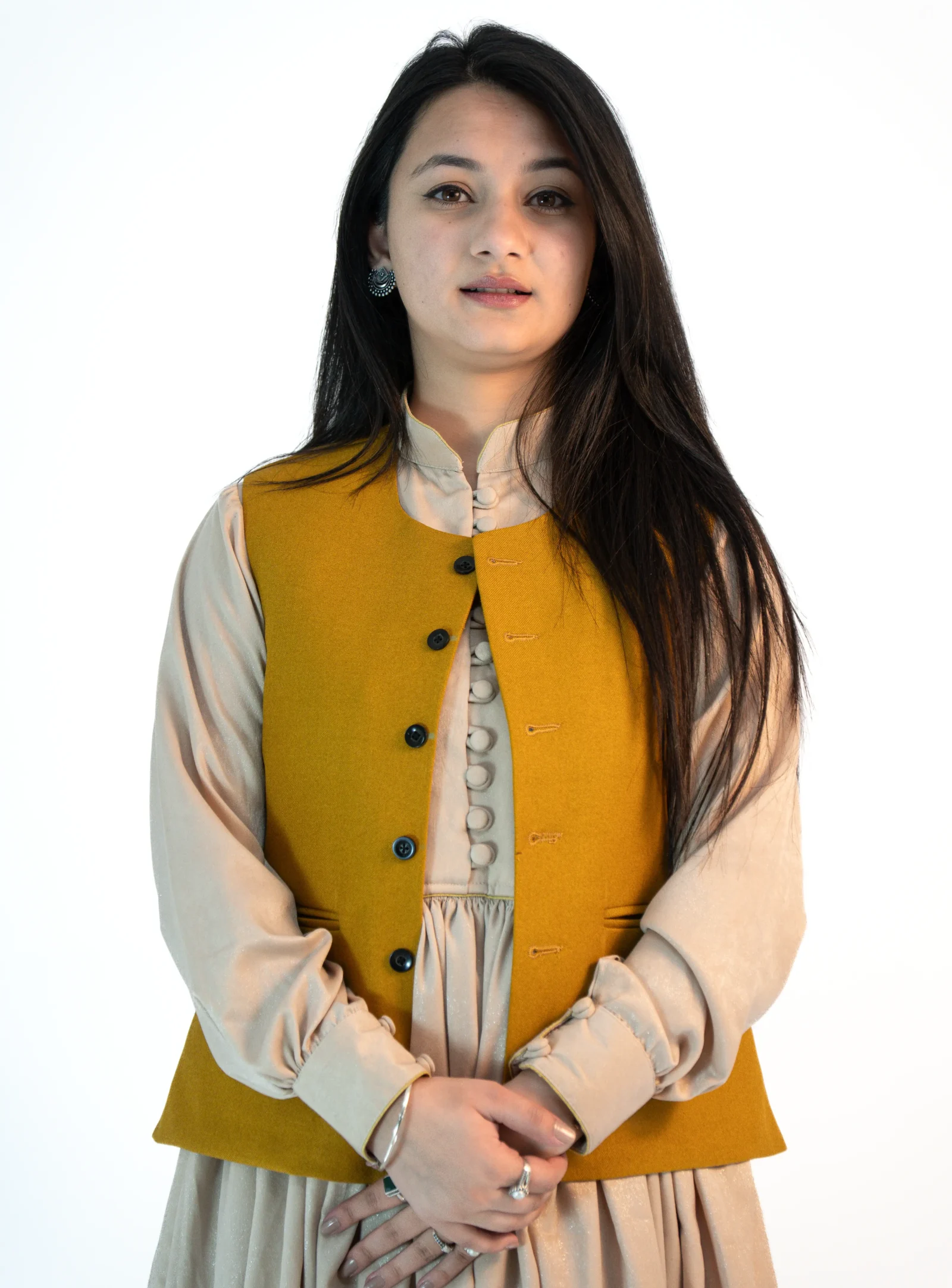 Women’s Plain Pashmina Sadri – Caramel Yellow