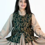 Women’s Brocade Sadri – Emerald Green Floral Festive