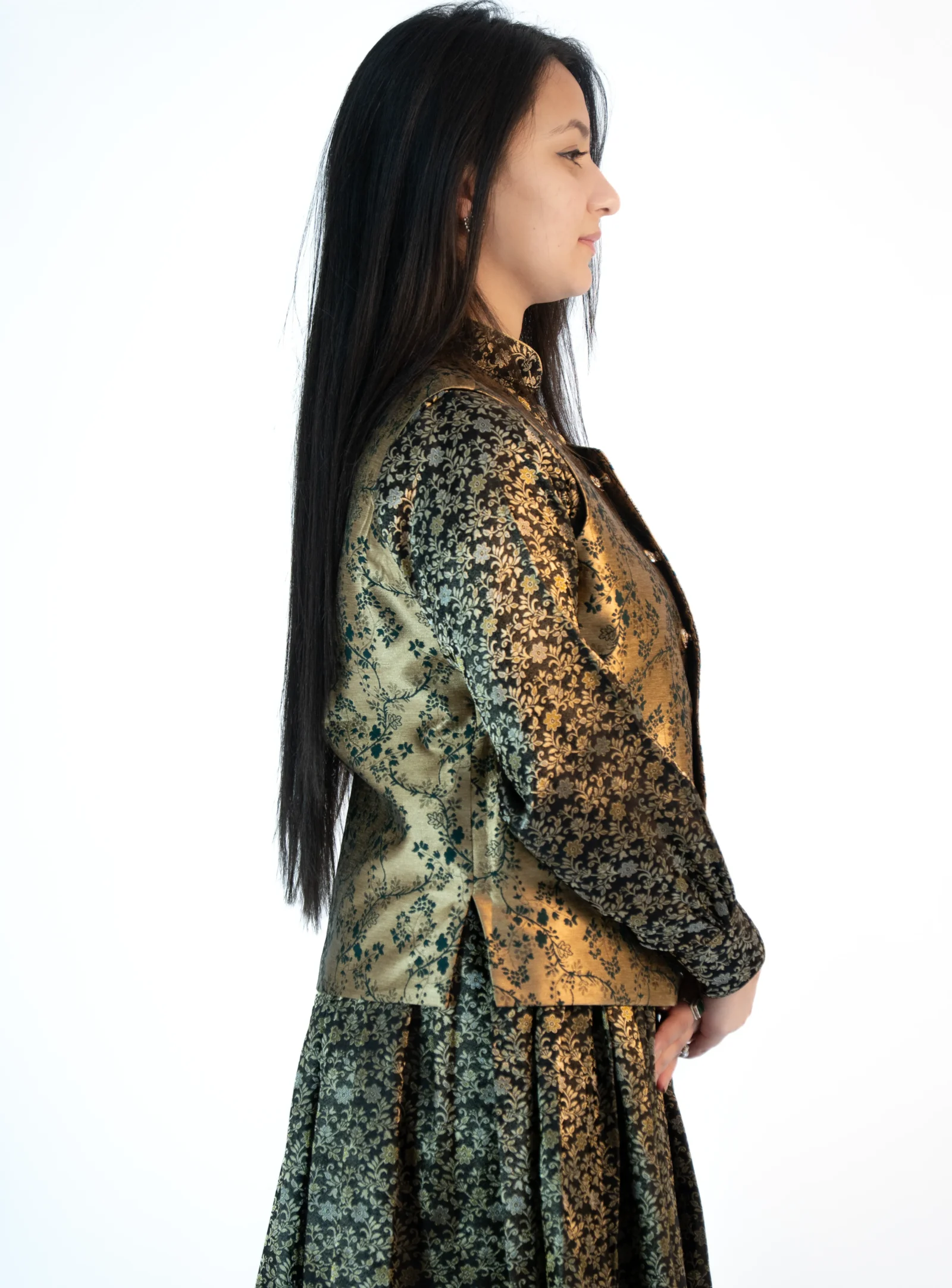 Women’s Festive Brocade Sadri – Antique Gold