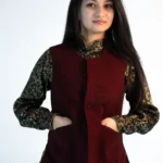 Women’s Tweed Pahadi Sadri – Burgundy Wine