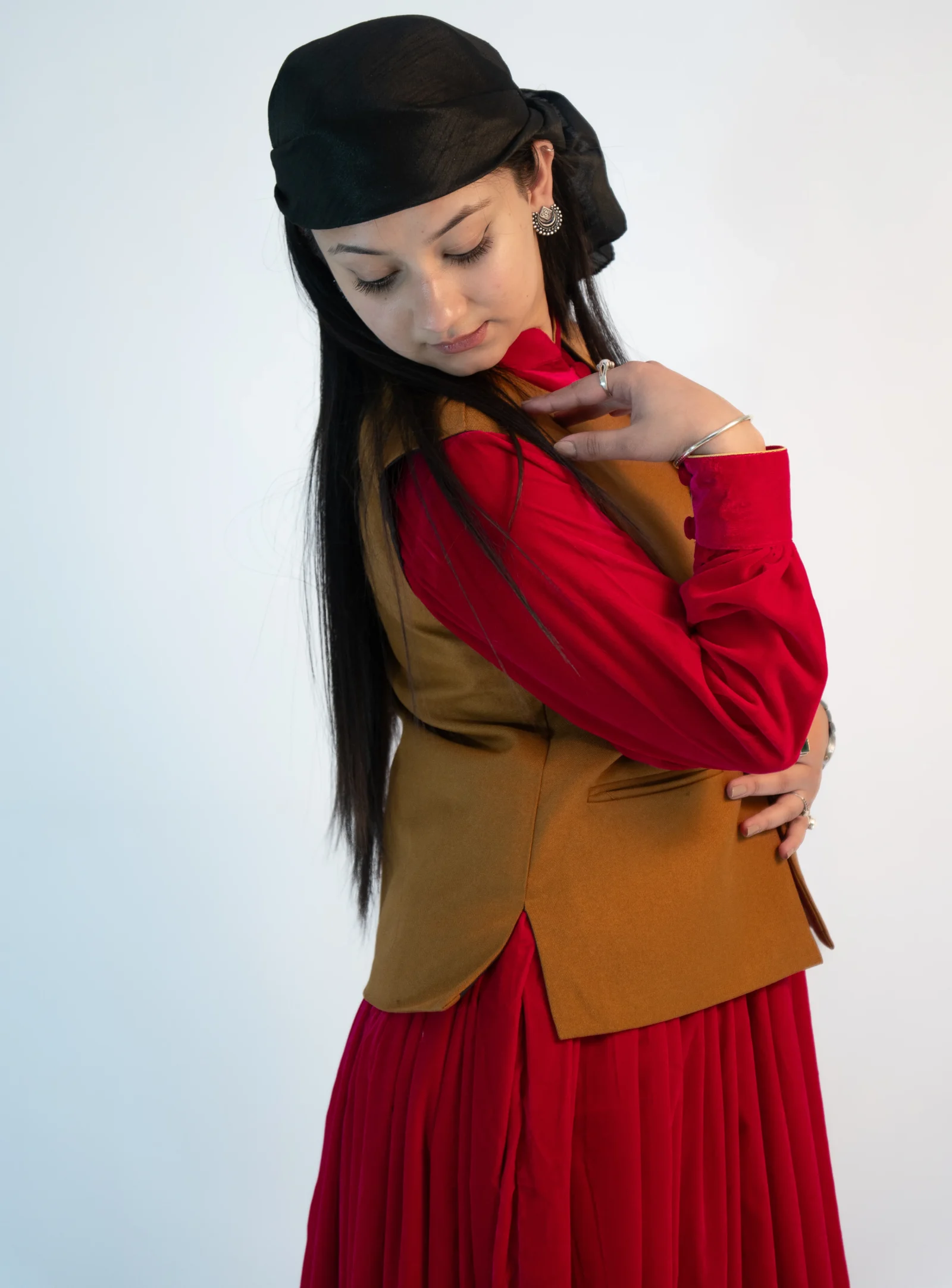 Women’s Plain Pashmina Sadri – Caramel Mustard Classic