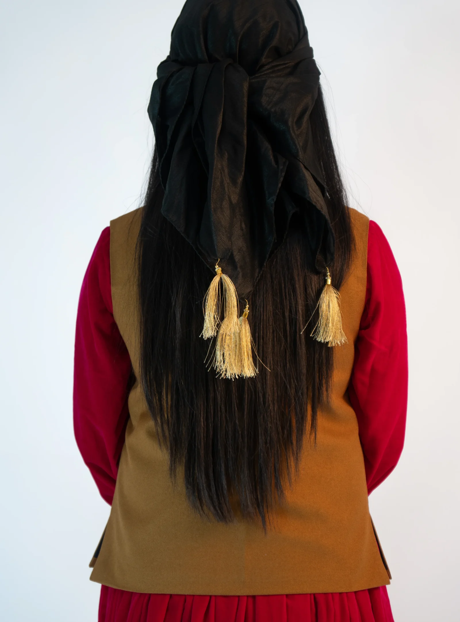 Women’s Plain Pashmina Sadri – Caramel Mustard Classic