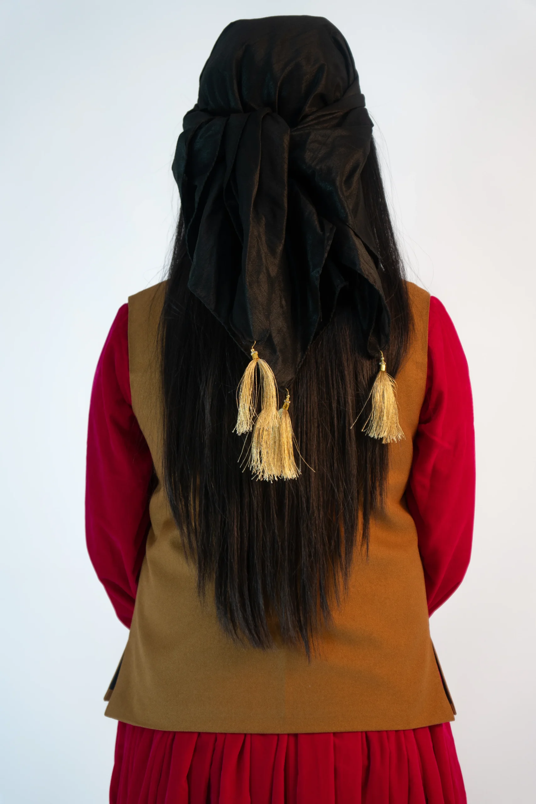 Women’s Plain Pashmina Sadri – Caramel Mustard Classic-4