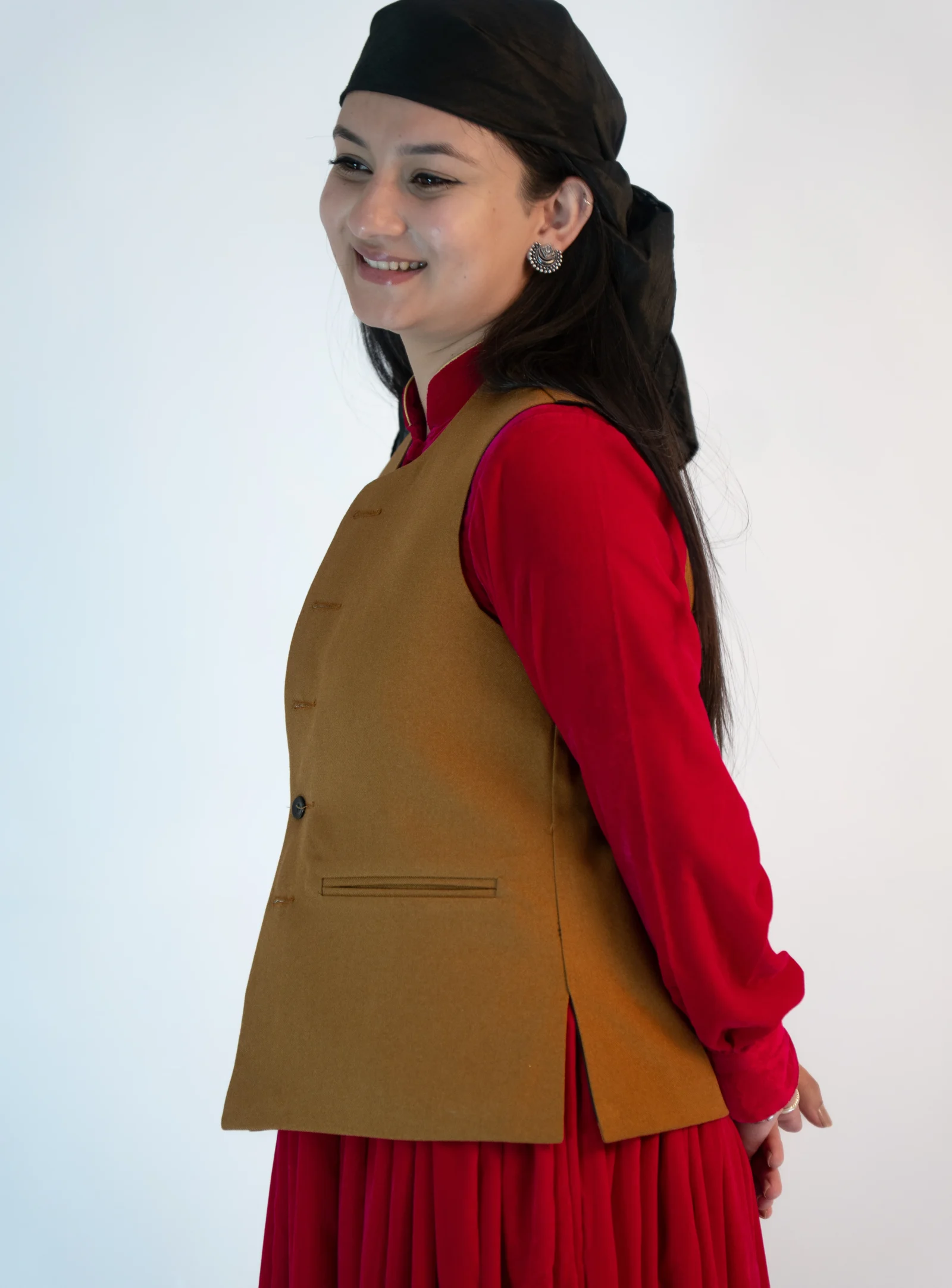 Women’s Plain Pashmina Sadri – Caramel Mustard Classic