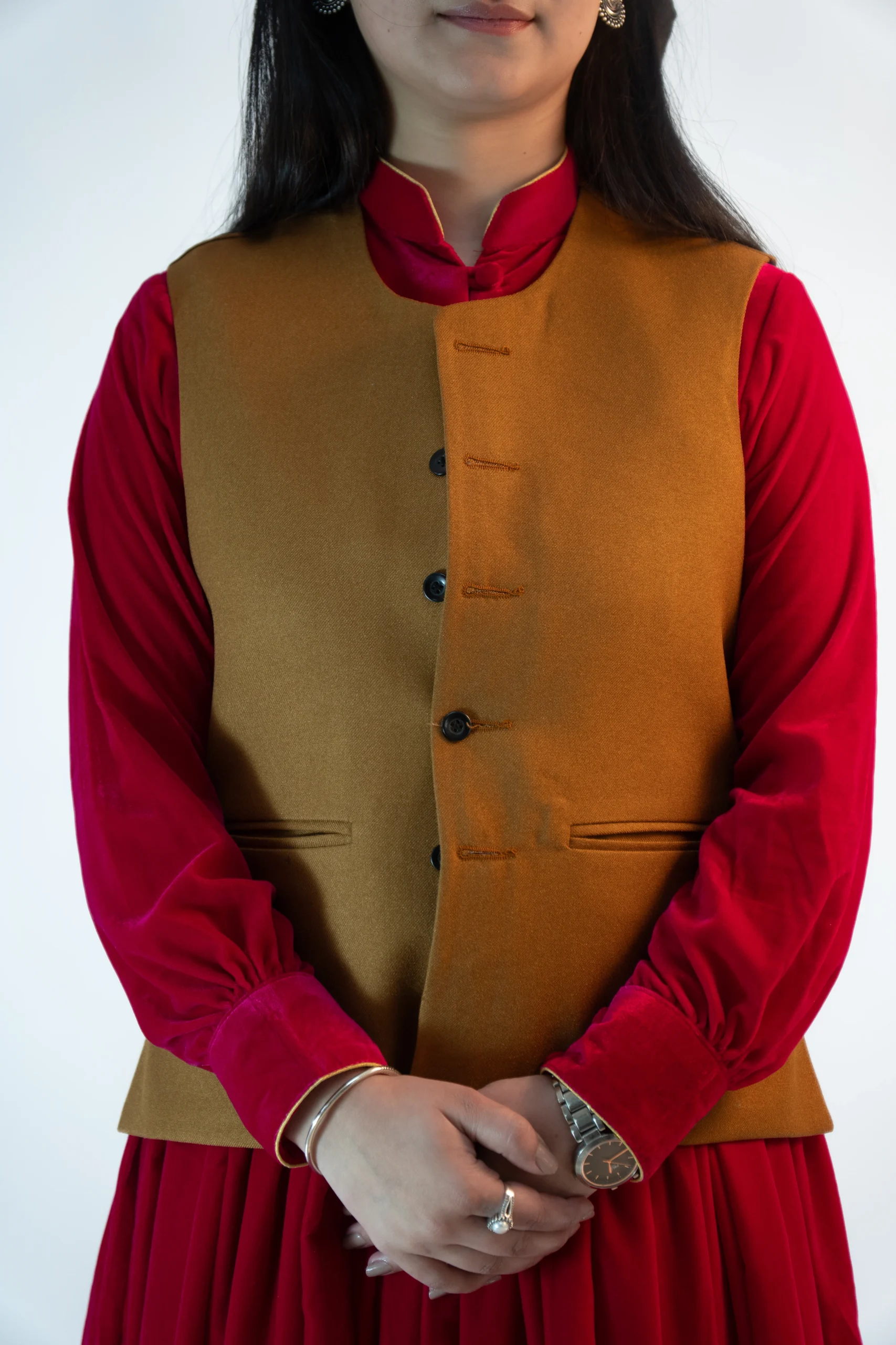 Women’s Plain Pashmina Sadri – Caramel Mustard Classic-6