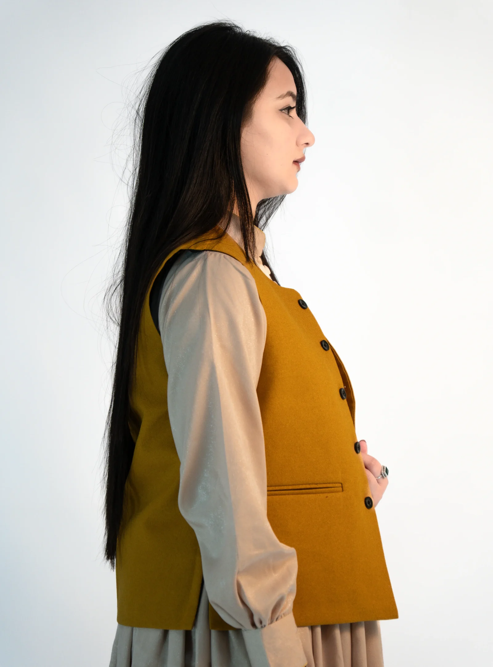 Women’s Plain Pashmina Sadri – Caramel Yellow