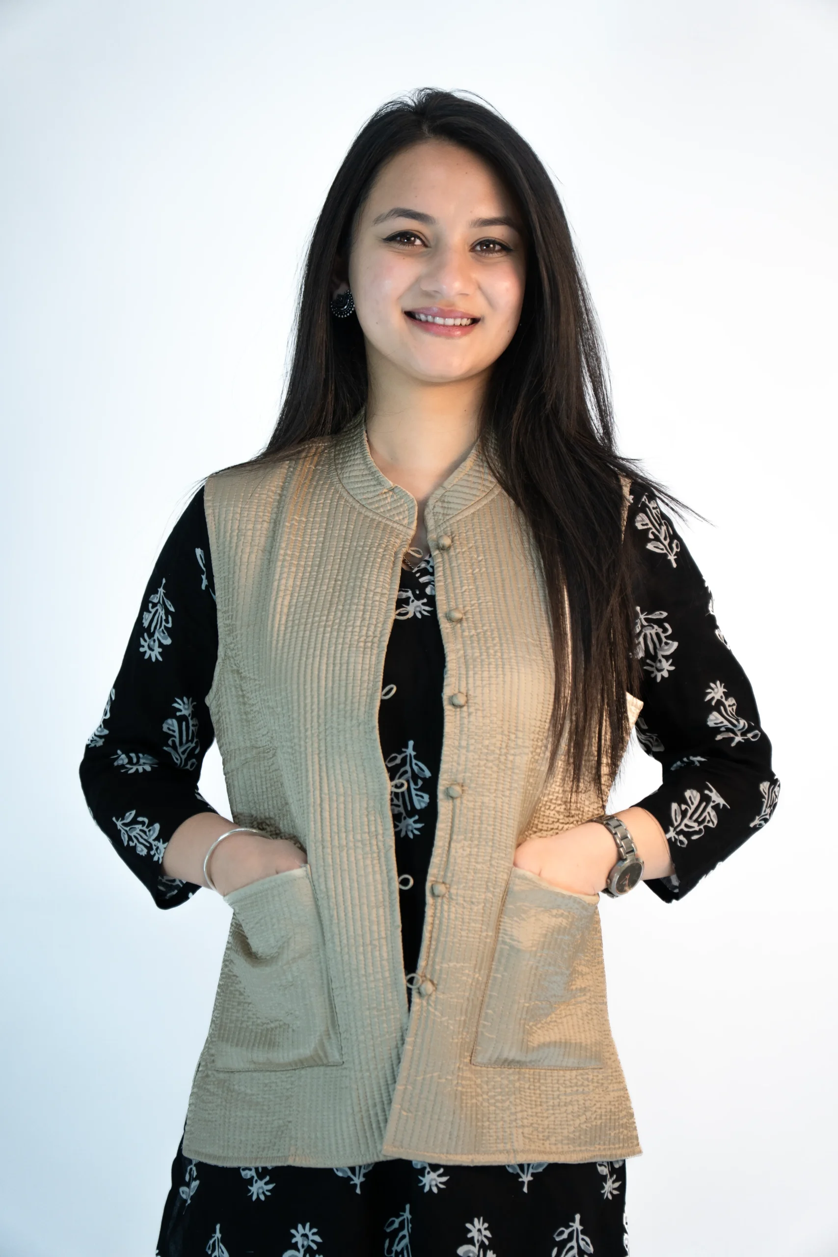 Women’s Reversible Silk Sadri -1